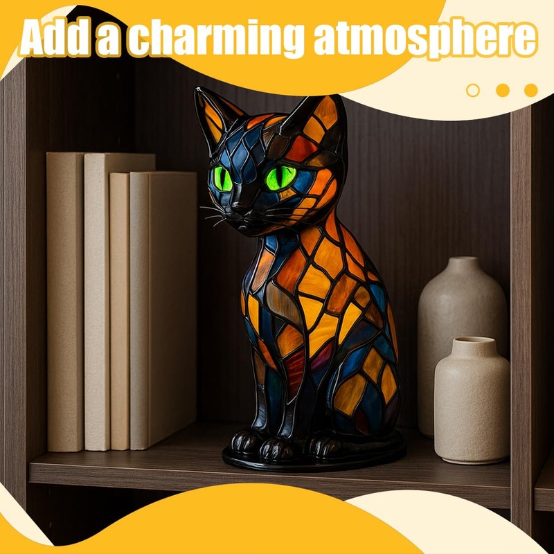 Tomedeks Cat Lamp Mosaic Night Light for Children's Room, Night