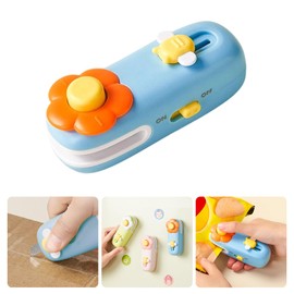 PakaLife 2025 New Mini Bag Sealer and Cutter, 2-in-1 Heat Sealer for Chip Bags, Portable Vacuum Bag Sealer Heat Seal, Compact Mini Heat Sealer Machine for Snacks, Plastic Bag Resealer (Blue)