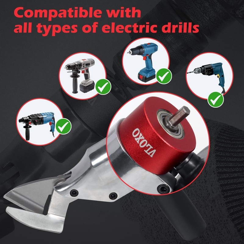 VLOXO Sheet Metal Cutter Drill Attachment Compatible with Multiple Models