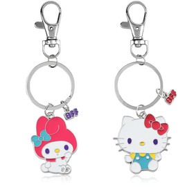 EIROVYA 2 Pcs Cartoon Cat Pendant Key Chain Gifts for Girls, bronze