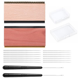 Cashmere Comb Double Sided Sweater Shaver Snag Repair Tool Kit with Snag Repair Needles Latch Hook Multifunction Fabric Clothes Shaver Travel Pilling Remover (Cedar and Beech)