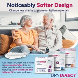 Dry Direct Ultimate Underwear, Made-in-USA Adult Diapers, Max Absorbency Disposable Incontinence Protection - Large (Pack of 16)