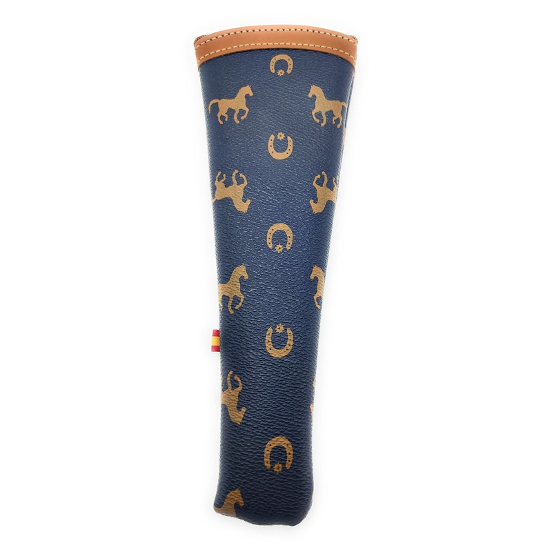 Fächerpaket mit Stier-Zeichnung, mit handgefertigter Hülle aus Ubrique und Armband
