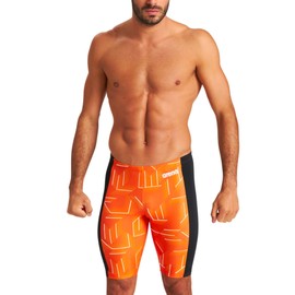 ARENA Puzzled Athletic Swim Jammers for Men Competitive Racing, Training, Quick Dry, Compression, Chlorine Resistant Swimsuit