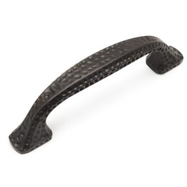 Cosmas 10 Pack 10553ORB Oil Rubbed Bronze Hammered Cabinet Handle Pull Hardware - 3" Inch (76mm) Hole Centers