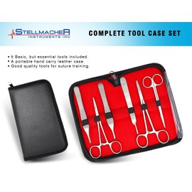 STELLMACHER 38 Pcs Suture Practice Kit Complete Kit for Medical Student | Large Suture Pad for Stitches Training 14 Pre-Cut Wound Closure | Surgical Kit Sutures Tools, Thread & Needle Education Use