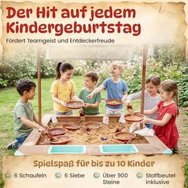 DIAGO Treasure Hunt Children's Birthday - Outdoor Games Set for Children with Gemstones, Treasure Map and Sandpit Toy - Scavenger Hunt from 3 Years