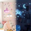 Glow in The Dark Stars and Unicorn Wall Decals, Glowing