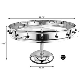 New Star Stainless Steel Order Wheel Ticket Holder, 20 Clips, 23-Inch Dia with 10-Inch Chrome Heavy Base, 1 Piece