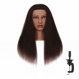 Hairingrid Mannequin Head 16" 100% Real Hair Hairdresser Cosmetology Mannequin Manikin Training Head Hair and Free Clamp Holder (R72026B0216)
