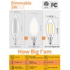 CRLight LED Candelabra Bulb 25W Equivalent 250 Lumens, 3000K Soft