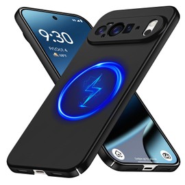 GRECAZO Magnetic Pixel 10 Pro XL Case, Slim Minimalist Matte Hard PC Cover [Compatible with PixelSnap/Magsafe], Ultra-Thin Lightweight Protective Bumper with Camera & Screen Guard-Black