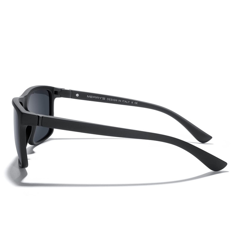 MERRY'S Rectangular Polarized Sports Sunglasses for Men Women Cycling Driving