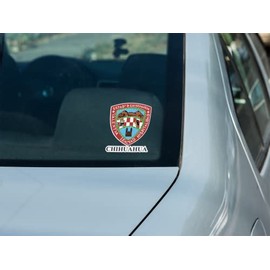 Generic Set of 2 Chihuahua Mexico State Emblem Escudo de Armas Decal Stickers Full Color and Weatherproof (5"" Tall)