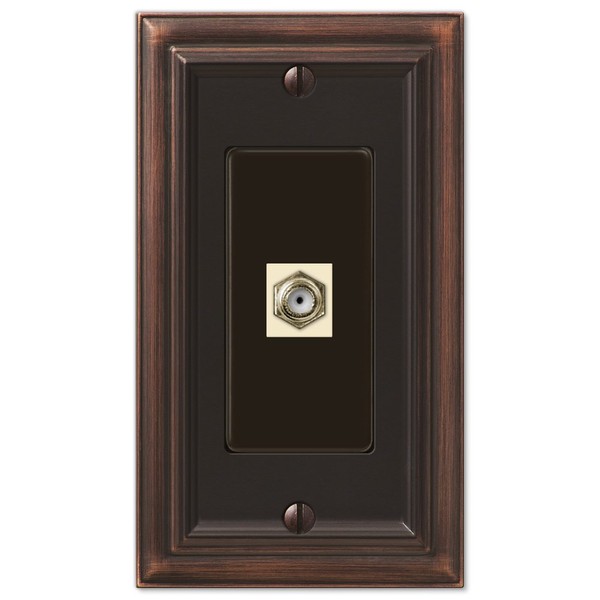 Amerelle 94CXVB Continental Single Phone Cast Metal Wallplate in Aged