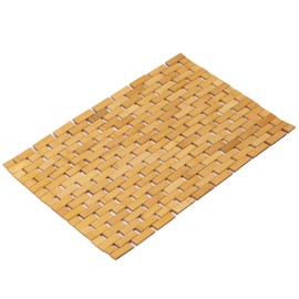 Basicwise Foldable Small Bamboo Bathroom Mat - Non-Slip Design for Showers, Bathtubs, Spas, and Pools - Providing Comfort, Quick Drying, and a Practical Accessory and Decorative Element for Your Home