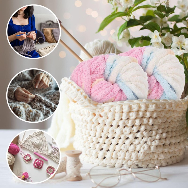 Plush Yarn - Chunky Yarn for Crocheting,Chunky Yarn for Knitting,