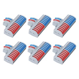 LiebeWH 6Pcs Lever Wire Conductors 2 in 12 Out DIN Rail Terminal Blocks Sturdy Wiring Splicing Connector for Household Appliances, LiebeWH8fx3b64a7y