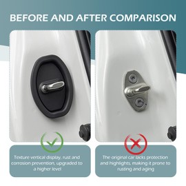 Dogary 2 PCS Car Door Lock Protective Cover, Door Strike Silicone Cover Sound Dampening Pad, Rust-Proof Silent Shock Absorption Lock Accessories, Universal for Most Cars (Black)