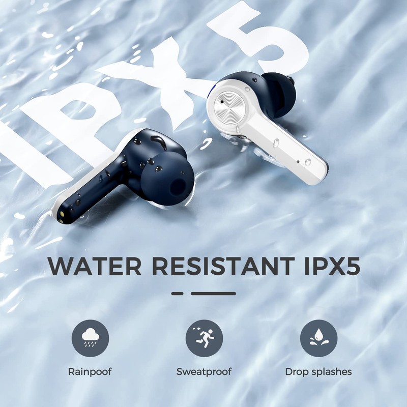 True Wireless Earbuds, OneOdio F2 Hi-Fi Stereo Headphones with Mics,