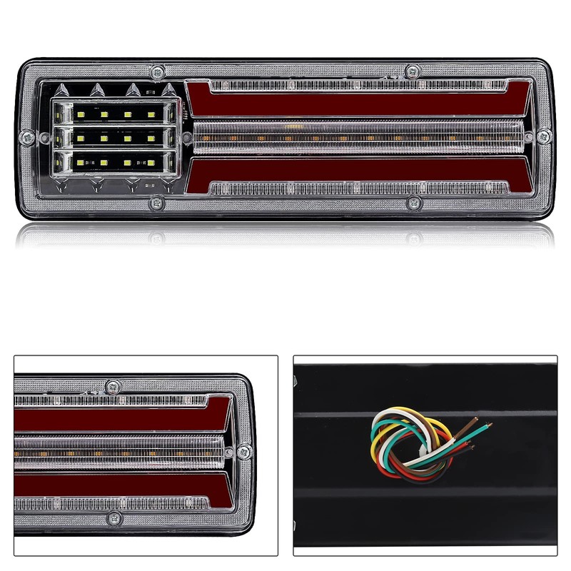 Biqing Trailer Brake Lights 24V Rear Tail Lights, 2PCS Truck