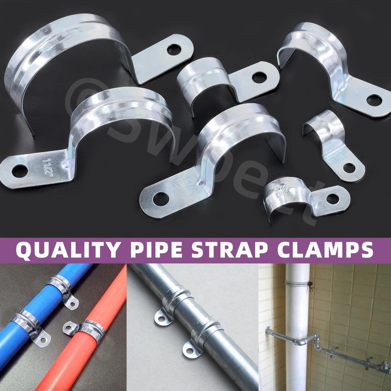 Swpeet 20Pcs 2"(50mm) Zinc Plated One Hole EMT Pipe Strap