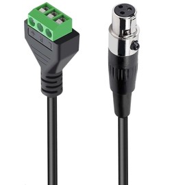 Hanprmeee Mini XLR to Screw Terminal Block Adapter Audio Microphone Cable Mini XLR 3-Pin to 3-Pole Solderless Terminal Breakout Board Adapter for Speakers Microphone(Female) (0.3M)