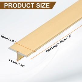 uxcell 2.9ft x 0.39" t Molding Floor Transition Strips, Aluminium Alloy Vinyl Flooring Gap Trim for Joining Laminate Planks Tiles Floor Gaps, Gold