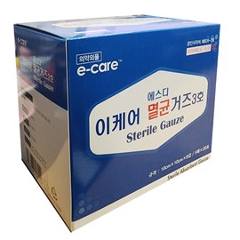 E-Care Sterilized Gauze No. 3 10cm x 10cm x 8 layers / 5 sheets x 20 packets / 이케어 멸균거즈3호 10cm x 10cm x 8겹 / 5매 x 20포