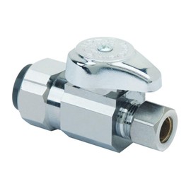 BrassCraft G2PS14X C1 Nominal Push Connect Inlet O.D. Compression Outlet Turn Straight Valve, 1/2 x 3/8"