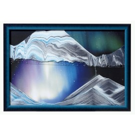 KB collection Aurora Borealis Small Size Moving Sand Art - Interactive Wall Art - Original Moving Sand Picture A Relaxing Desktop Sandscape, Landscape Liquid Motion Sands - Handcrafted in Austria