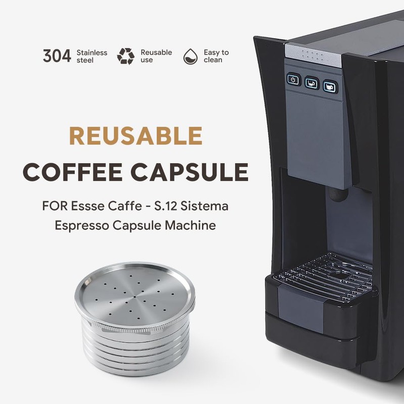 Reusable Coffee Capsules, Compatible with Essse Caffe S.12 St Machine