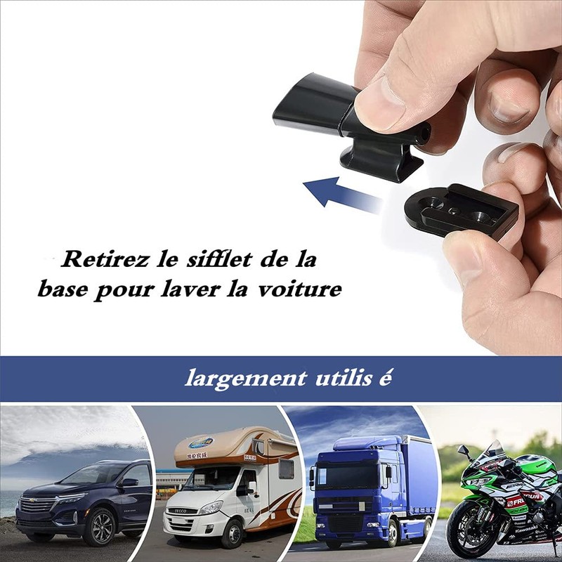 LATRAT 4 Pcs Deer Whistle Animal Warning Car Motorcycle Black