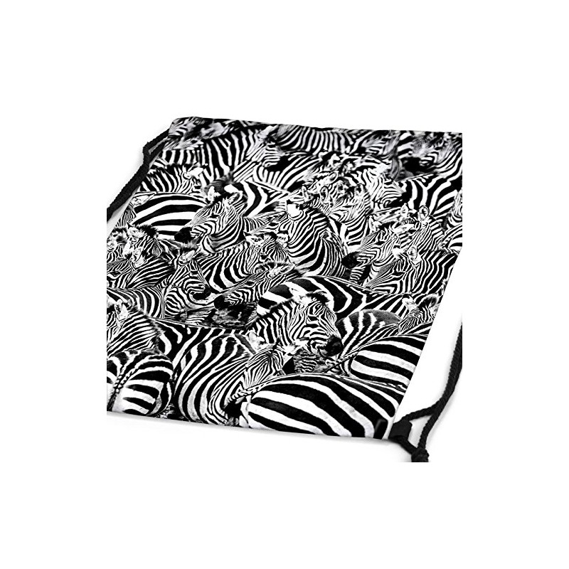 style3 Zebra Herd Backpack Gym Bag Sport Jute Bag Zebra,