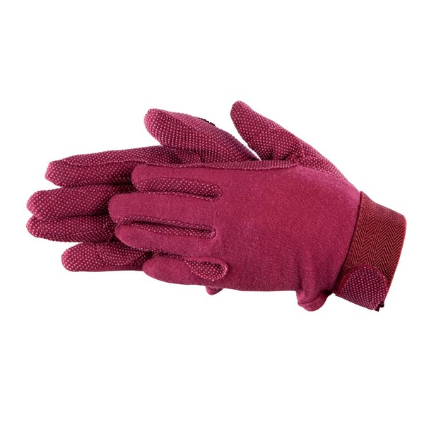 PFIFF 011318 Unisex Cotton Riding Gloves, Womens, 011318-94-S, bordeaux/Rot, S