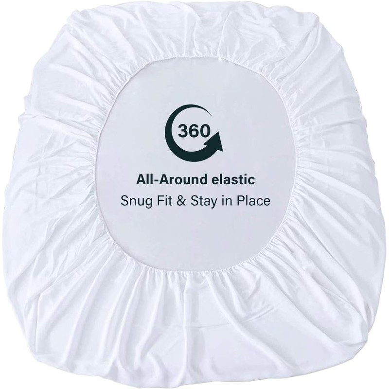LuxClub King Fitted Sheet Bedding with 45cm Depth, Extra Deep