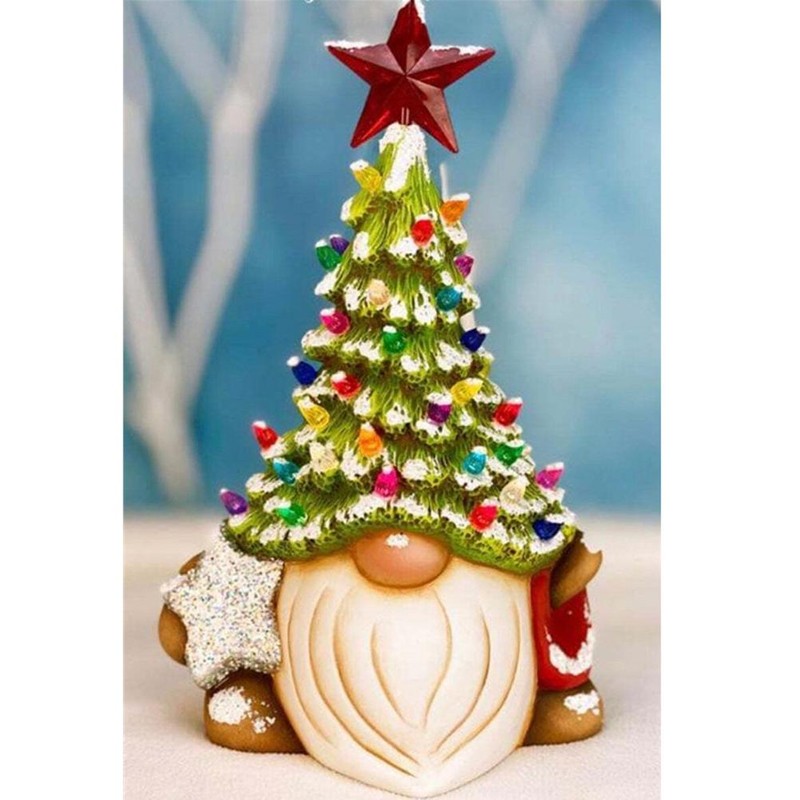Christmas Tree Gnome Santa Claus Resin Faceless Dwarf Statue Christmas