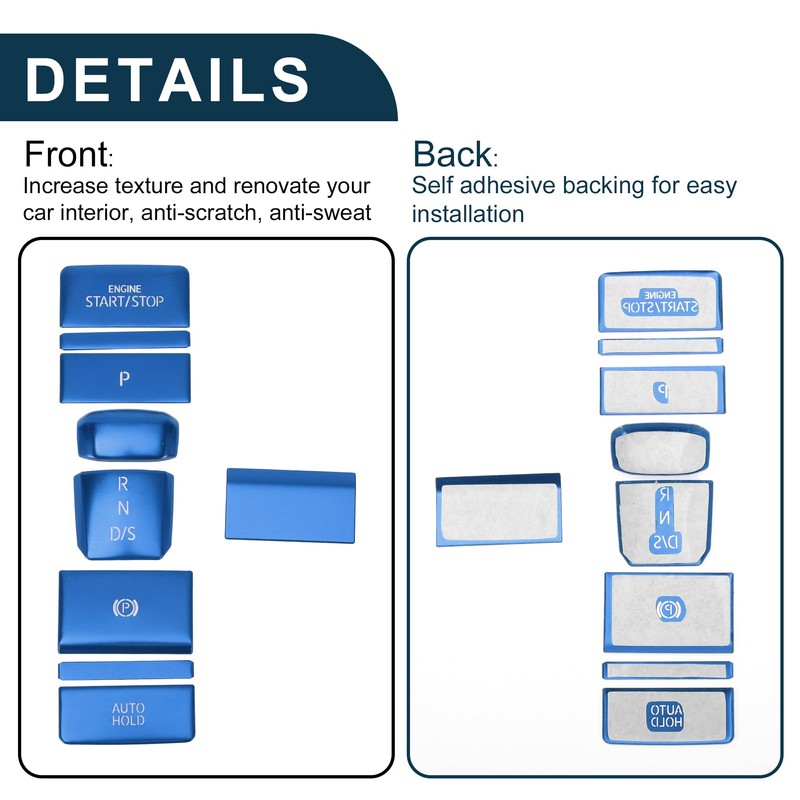TUCKBOLD Gear Shift Panel Handbrake Parking Brake Button Sticker for