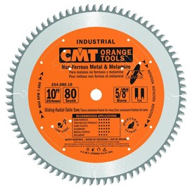 CMT 254.080.10 ITK Non-Ferrous, PVC & Melamine Saw Blade, 10-Inch x 80 Teeth, TCG Grind with 5/8-Inch Bore