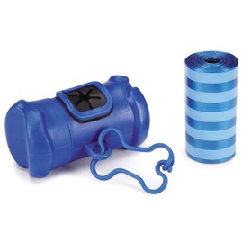 Clean Go Pet Bone Dog Waste Bag Holder, Clip and Two Rolls of Durable, Leakproof Black Plastic Poop Bags