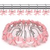 12PCS Decorative Shower Curtain Hooks with Shining Diamond,Rust Resistant Pink