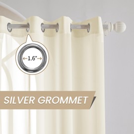 HZgekai Extra Long Semi Sheer Curtains 14Ft, Grommet 2 Story Drapes Light Filtering Tall Windows Drapes for High Living Room 1 Panel 52x168 Ivory