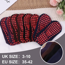 Fanshiontide 4 Pairs Non Slip Yoga Pilates Socks with Grips,Yoga Socks for Women Non Slip Slipper Socks Fitness Fall Prevention Grip Socks for Ballet, Pilates, Hospital, Home(color2)