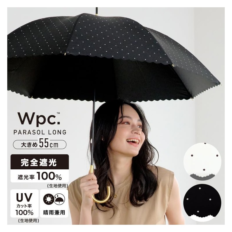 [2025] Wpc. Parasol Light Shielding Dot Flower Point Mini Black