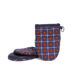 Nautica Home Kitchen Mini Mitts with Silicone Palm, Heat Resistant up to 500 Degrees F, Cotton Potholders for Cooking, Set of 2, Red/Navy Plaid