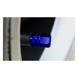 Marcraft Blue Metal Tyre Wheel Alloy Valve Caps Dust Caps (4 Pack) Universal for Cars, SUVs, Bicycles, Motorcycles, Trucks | Heavy-Duty Rubber Airtight Seal | Hex Shape Aluminium Alloy | Screw-On