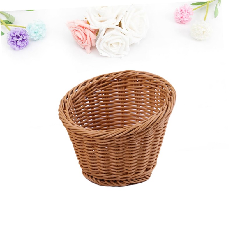 MAGICLULU Simulated Rattan Storage Basket Plastic Vegetable Basket Fruit Container