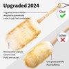 FeelfunFeather Lambswool Duster with Solid Wooden Handle,Leather Hang Strap,Comfortable Grips