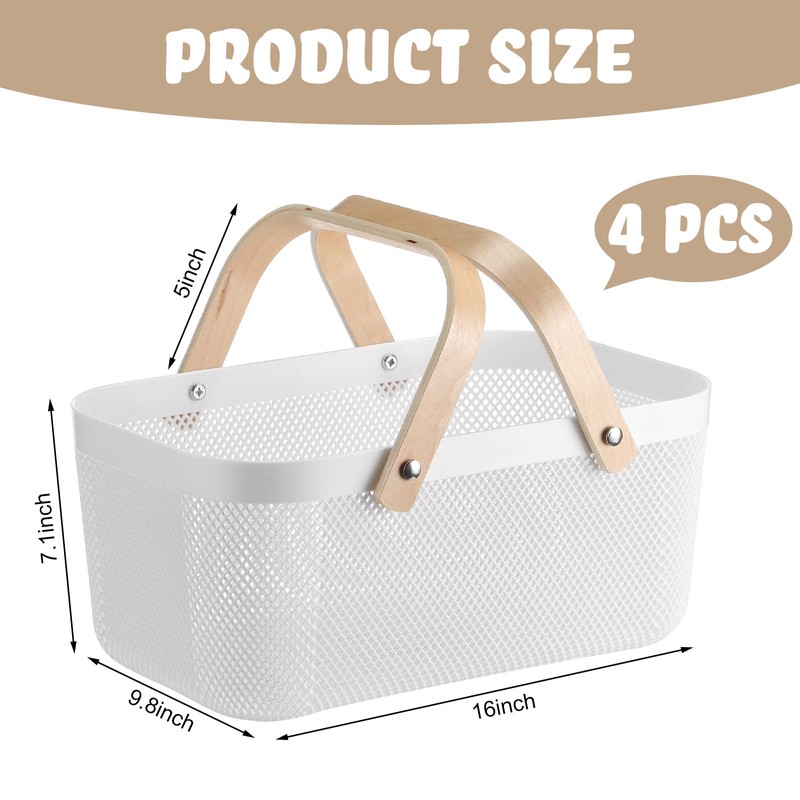 4 Pcs Plastic Mesh Garden Harvest Basket Storage Mesh Basket
