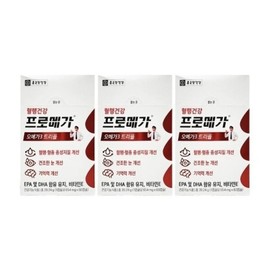 Chong Kun Dang Health Promega Omega3 Triple Enteric Coated Capsule 654mg x 60 Capsules (Renewal) 3 Boxes Ss / 종근당건강 프로메가 오메가3 트리플 장용성 캡슐 654mg x 60캡슐 (리뉴얼) 3박스 Ss